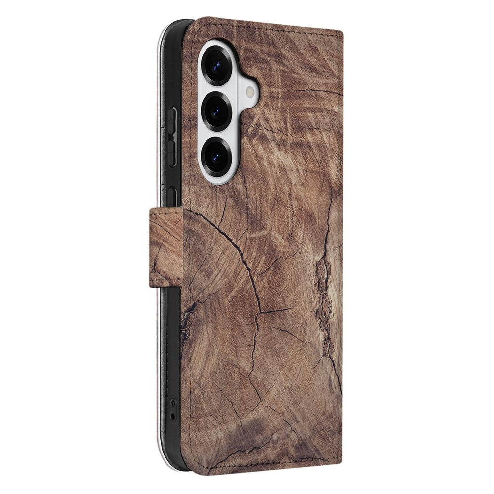 Samsung Galaxy S26 Book Case Boomstam Bruin zijaanzicht.