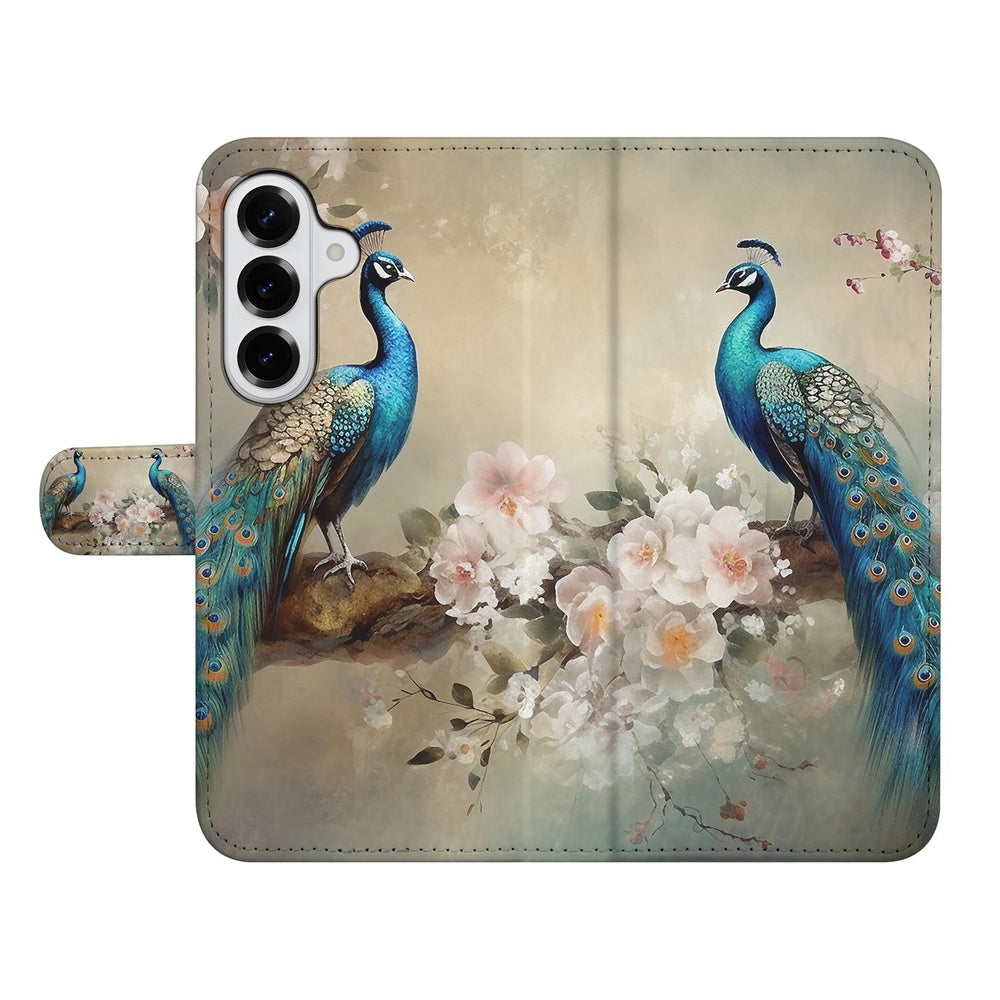 Samsung Galaxy S26 Plus Telefoonhoesje Met Pasjes Vintage Pauw Design Voorzijde.