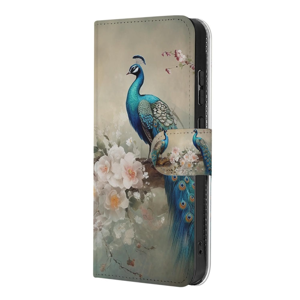 Samsung Galaxy S26 Plus Telefoonhoesje Met Pasjes Vintage Pauw Design Vooraanzicht.