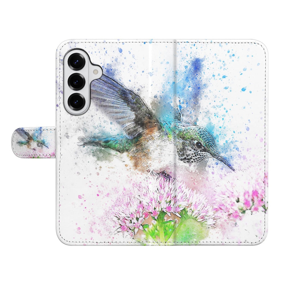 Samsung Galaxy S26 Portemonnee Hoesje Vogel Print Kolibrie Print Voorkant.