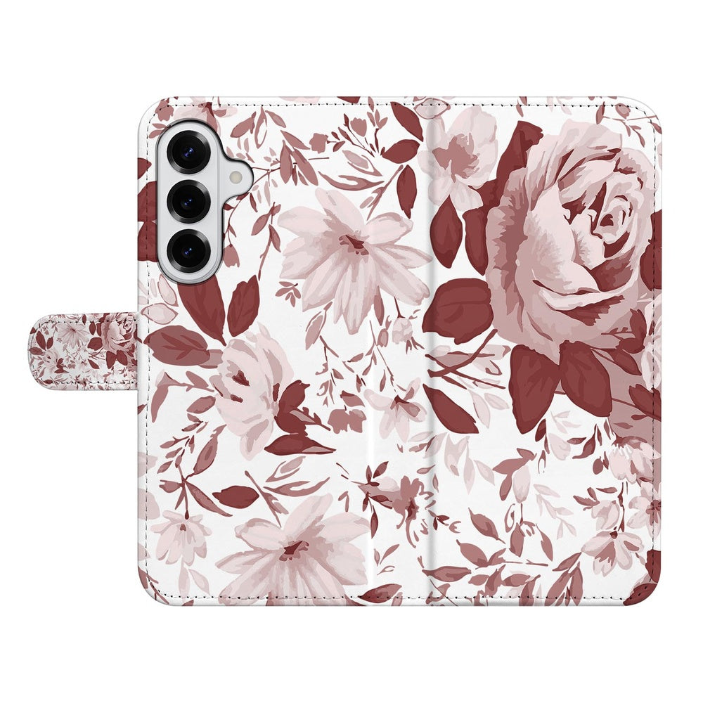 Samsung Galaxy S26 Watercolor Paars Watercolor Flowers hoesje bloemenprint roze wit voorkant.