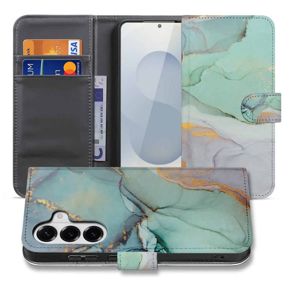 Samsung Galaxy S26 Bookcase Hoesje Watercolor Mix watercolor design portemonnee achterkant.