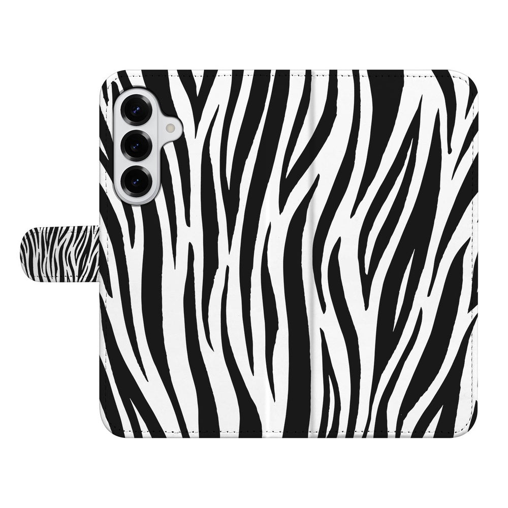Samsung Galaxy S26 Portemonnee Hoesje Zebra-print achteraanzicht.