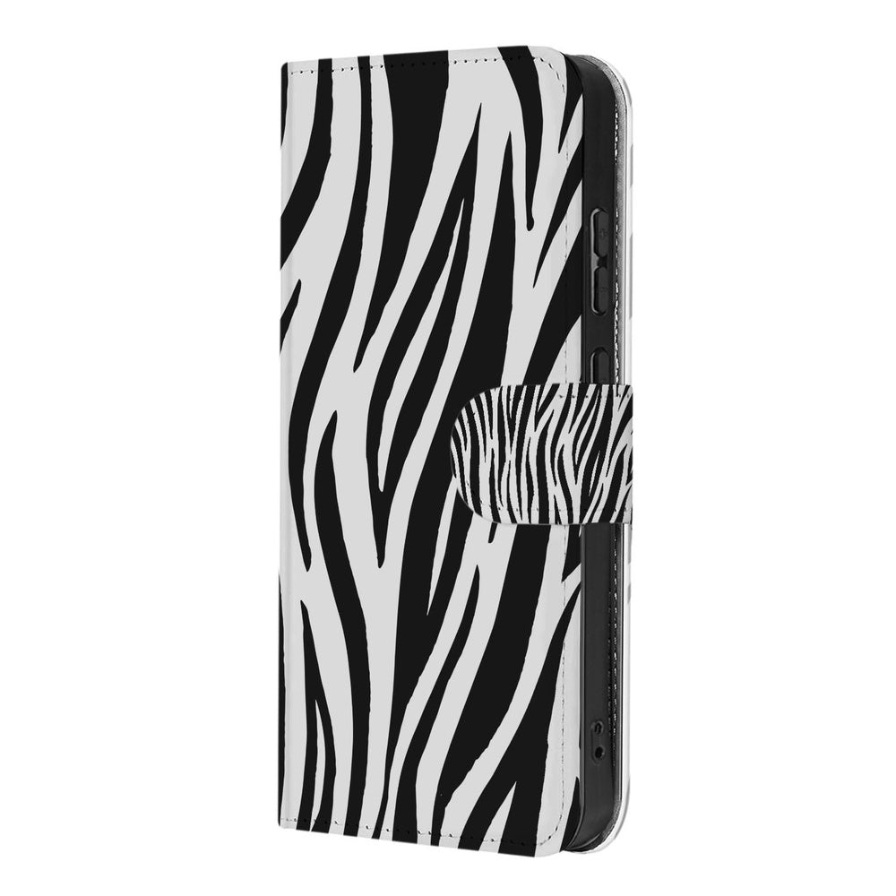 Samsung Galaxy S26 Portemonnee Hoesje Zebra-print Vooraanzicht.