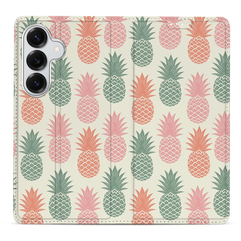 Samsung Galaxy S26 Bookcase Ananas ananas design vooraanzicht.