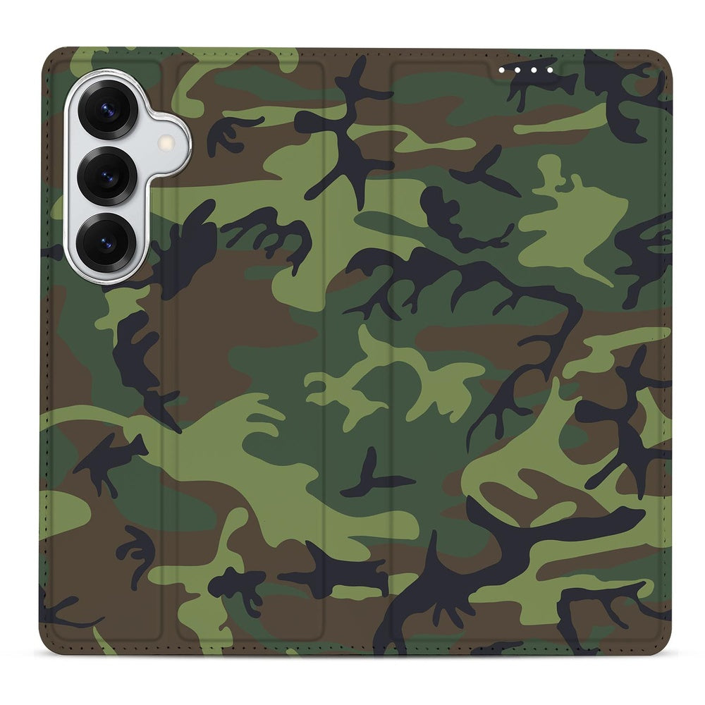 Samsung Galaxy S26 Telefoonhoesje Army Dark camouflage print detail.