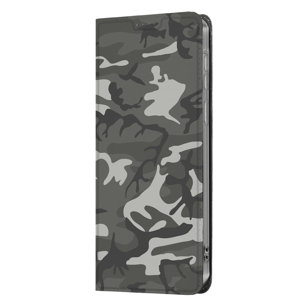 Samsung Galaxy S26 Bookcase Hoesje Army Light camouflageprint vooraanzicht.