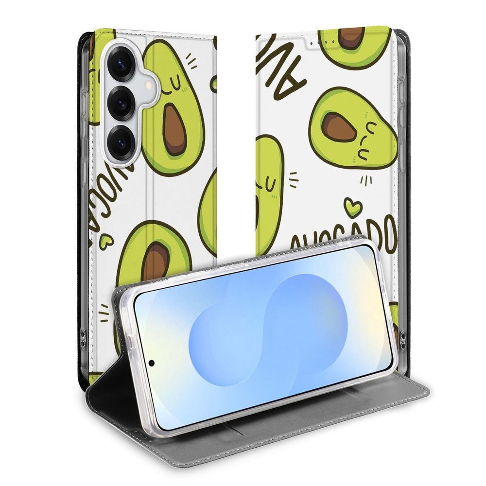 Samsung Galaxy S26 Flip Style Cover Avocado Singing Flip Style Cover Avocado Vooraanzicht.