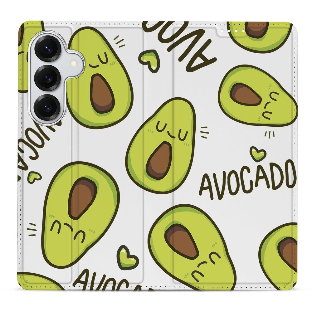 Samsung Galaxy S26 Flip Style Cover Avocado Singing Avocado print detail.