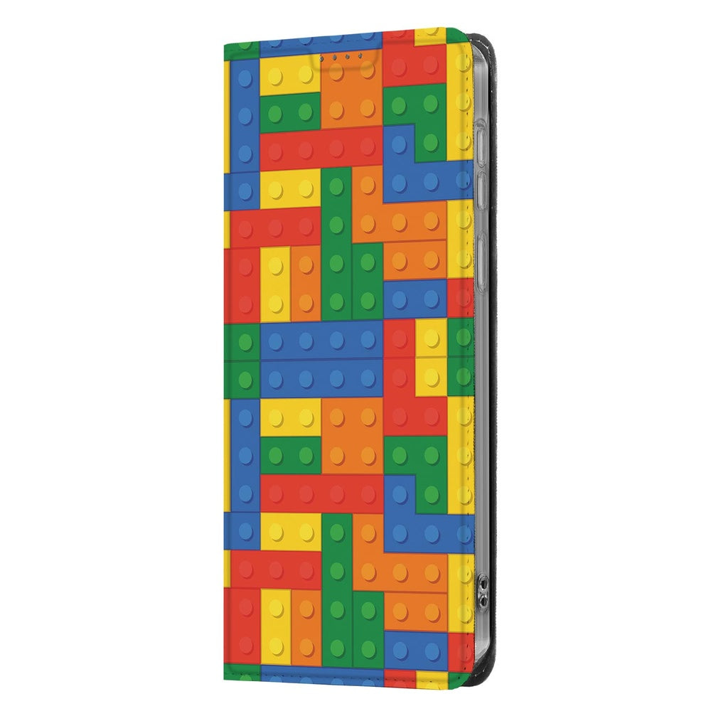 Samsung Galaxy S26 Book Case Blokken boekcase blokkenprint vooraanzicht.