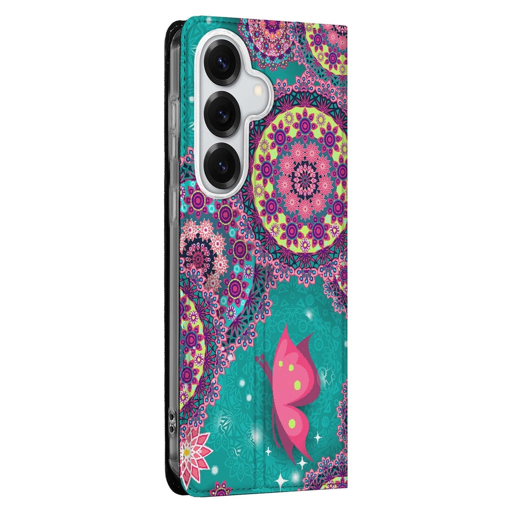 Samsung Galaxy S26 Flip Style Cover Cirkels en Vlinders zijkant detailweergave.