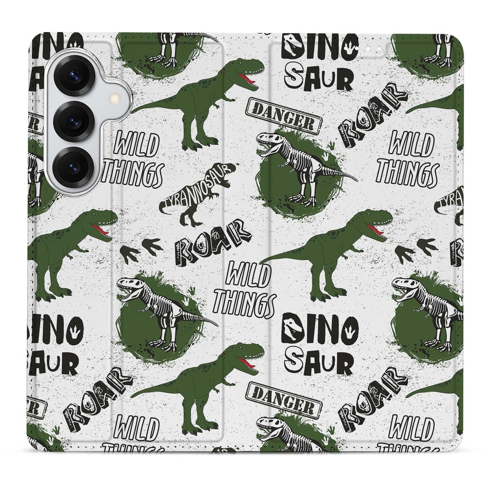 Samsung Galaxy S26 Smart Cover Hoesje Dinosaurus Dinosaurusprint Vooraanzicht.