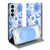 Samsung Galaxy S26 Book Case Flowers Blue Smart Cover Bloemen Design Vooraanzicht.