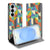 Samsung Galaxy S26 Book Case Funky Retro Book Case design kleurrijke geometrische patronen vooraanzicht.