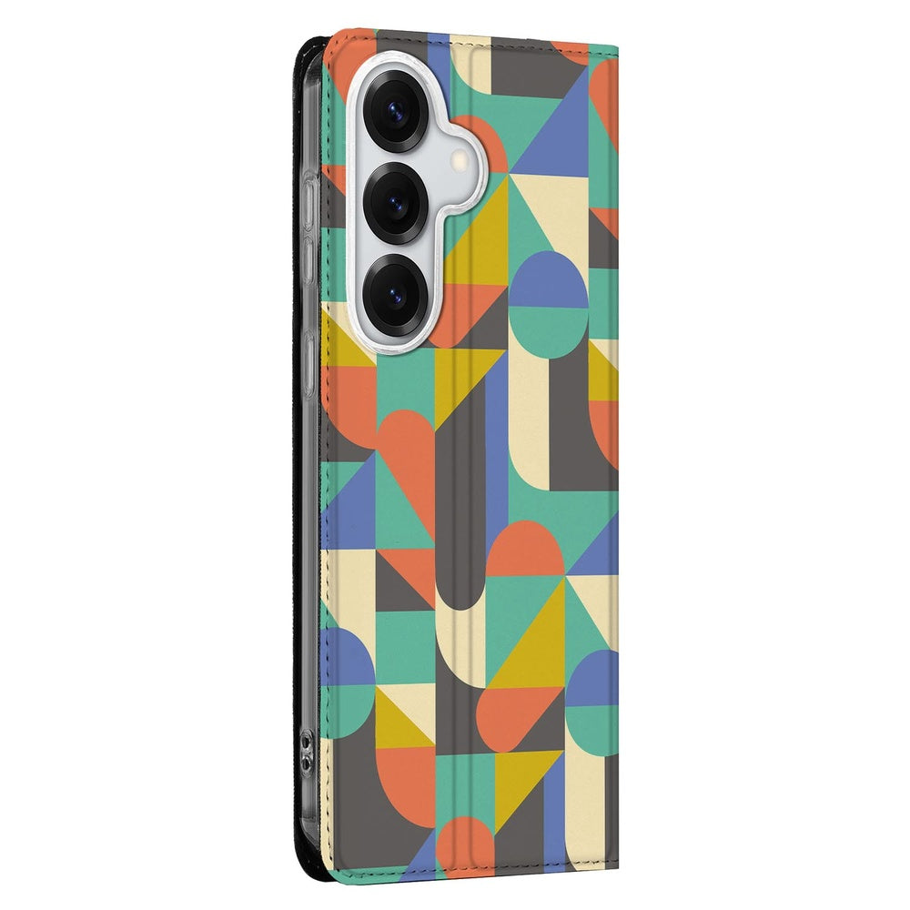 Samsung Galaxy S26 Book Case Funky Retro boekcase funky retro frontaanzicht.