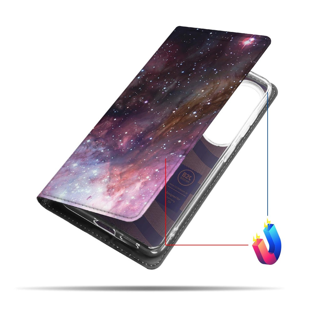 Samsung Galaxy S26 Book Case ruimte patroon Aanzicht.