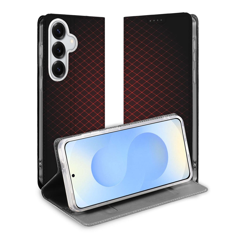 Samsung Galaxy S26 Bookcase Geruit Rood Vooraanzicht.