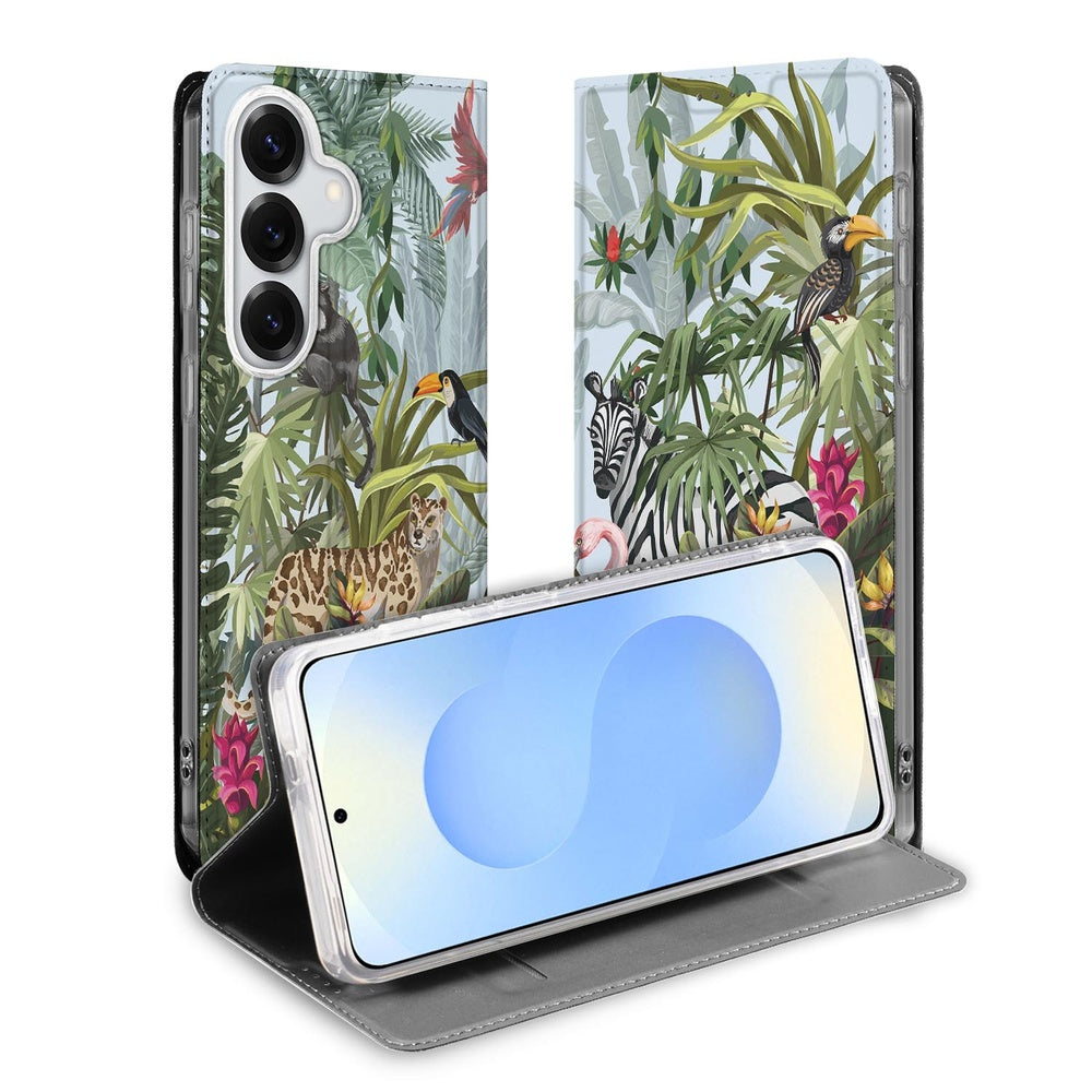 Samsung Galaxy S26 Bookcase Hoesje Jungle Vooraanzicht.
