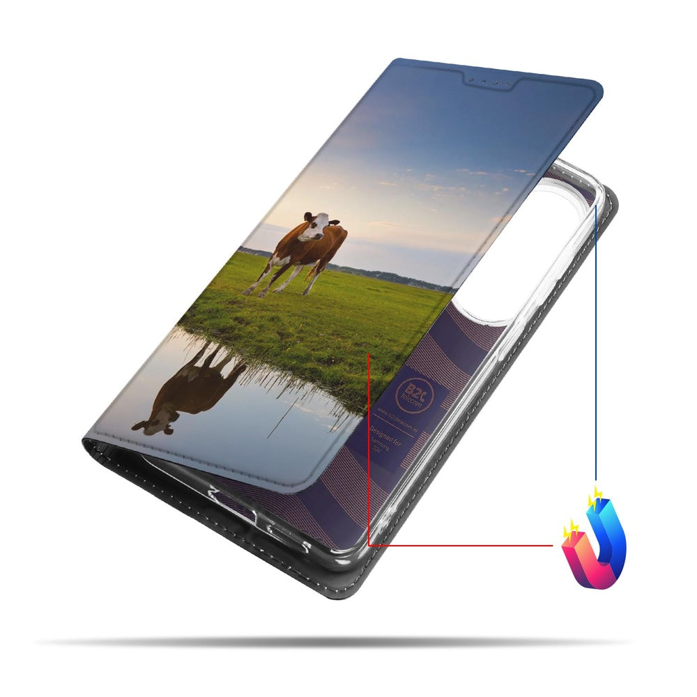 Samsung Galaxy S26 Koe Book Cover Koe ondergang Aanzicht.