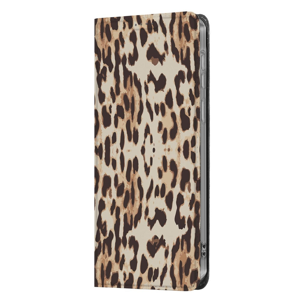 Samsung Galaxy S26 Bookcase Hoesje Leopard design zijkant.