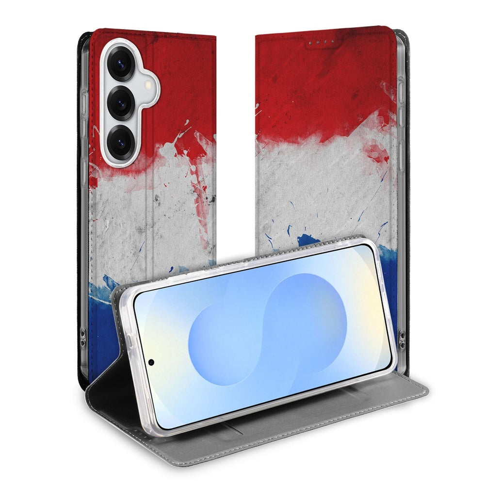 Samsung Galaxy S26 Bookcase Hoesje Nederland Nederlandse Vlag Vooraanzicht.