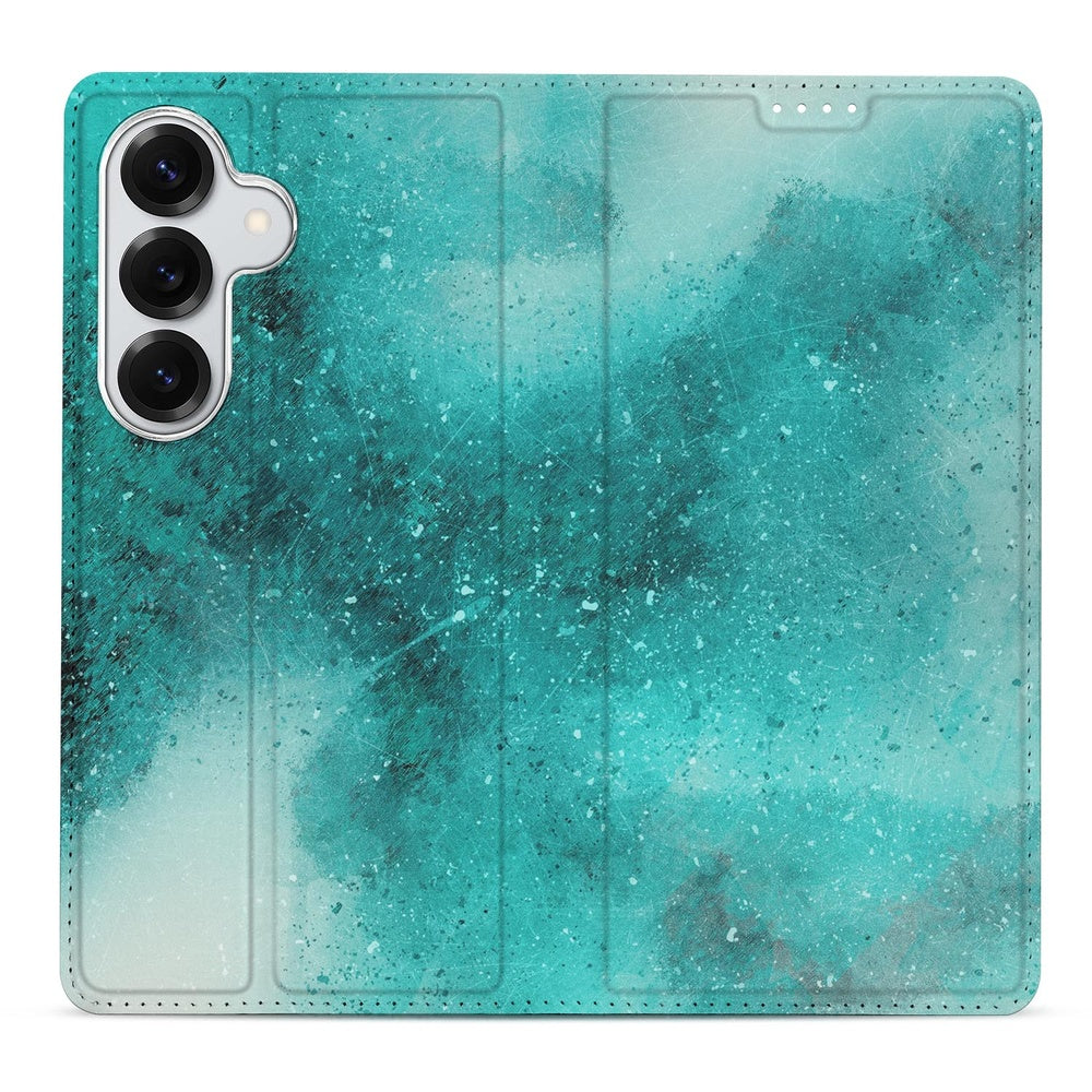 Samsung Galaxy S26 Book Case Painting Blue Vooraanzicht.