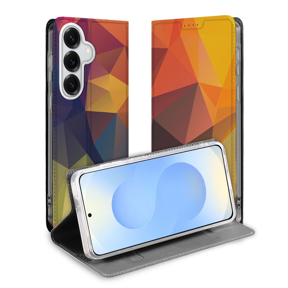 Samsung Galaxy S26 Bookcase Hoesje Polygon Color Vooraanzicht.