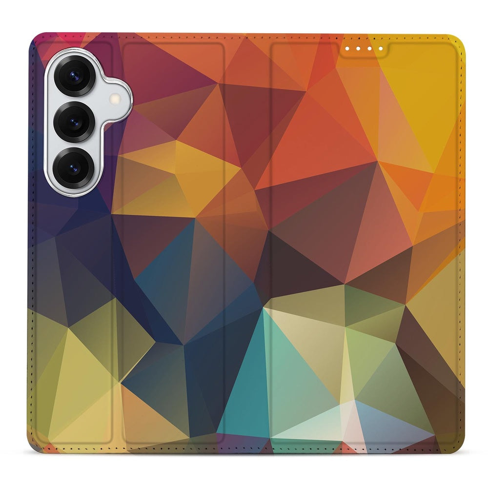 Samsung Galaxy S26 Bookcase Hoesje Polygon Color vooraanzicht.
