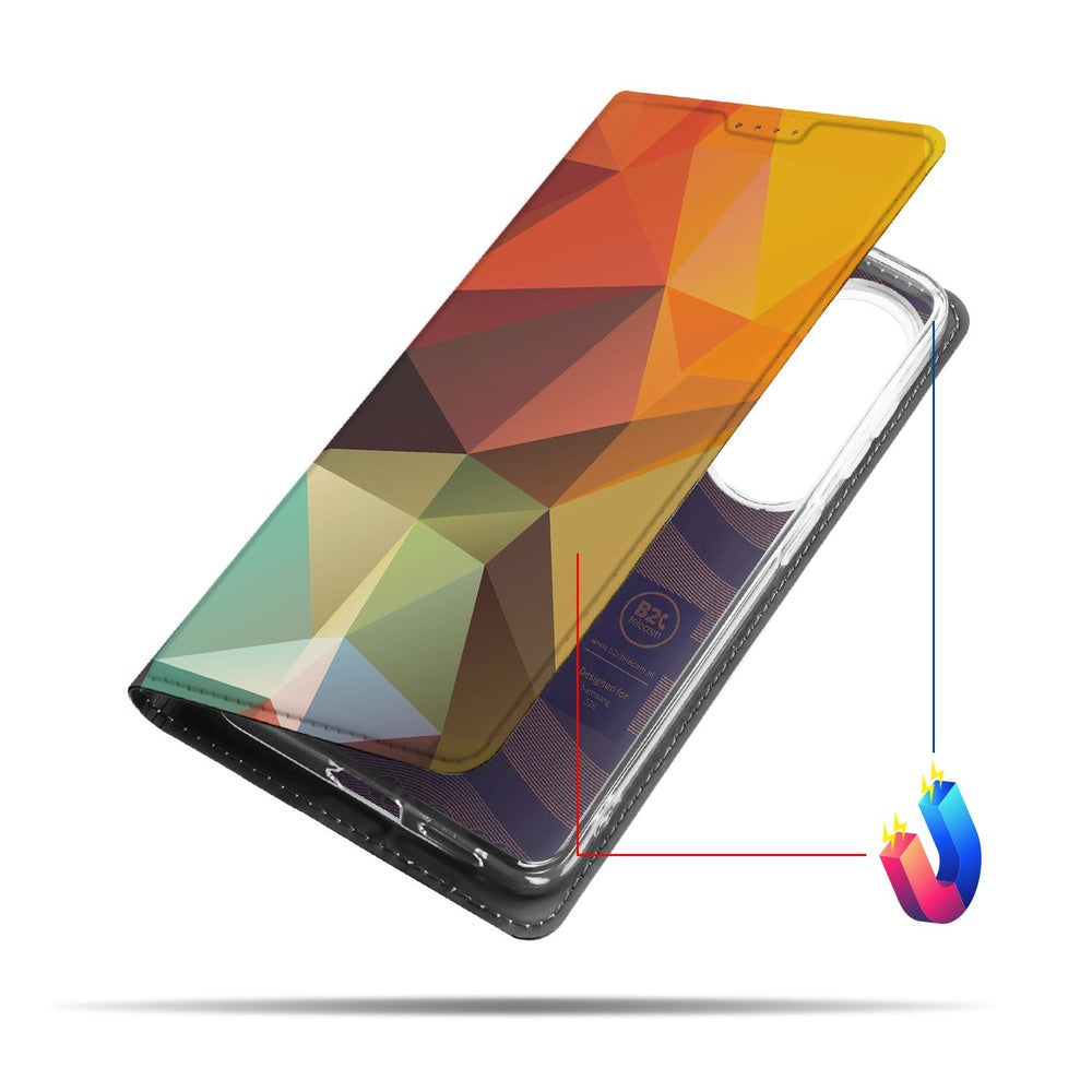 Samsung Galaxy S26 Bookcase Hoesje Polygon Color Vooraanzicht.