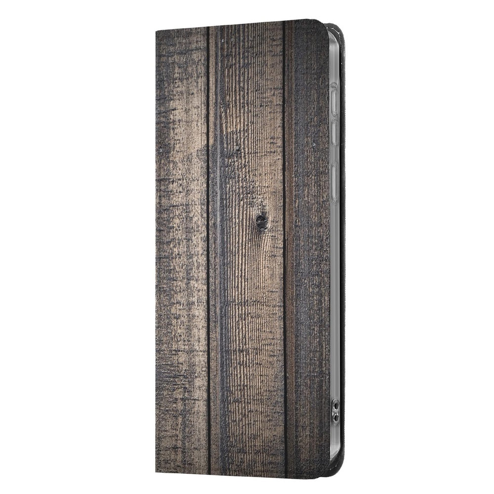 Samsung Galaxy S26 Book Case Steigerhout Steigerhout-print Vooraanzicht.