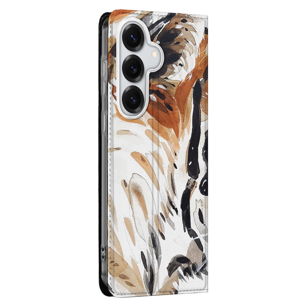 Samsung Galaxy S26 Book Cover Tigerprint stijlvol vooraanzicht.