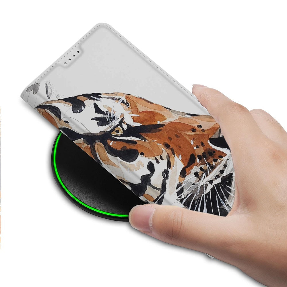 Samsung Galaxy S26 Book Cover Tiger watercolorhoesje detail