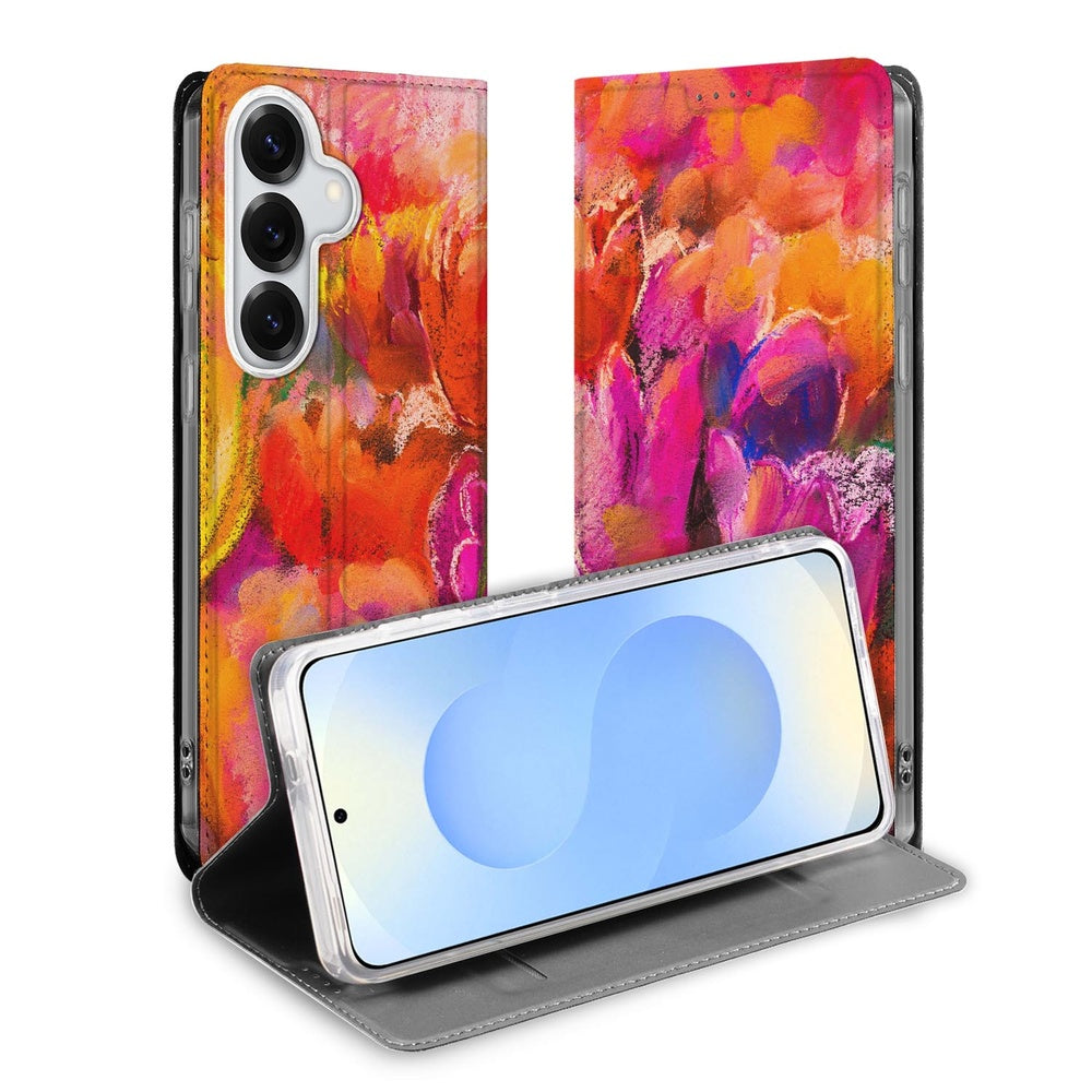 Samsung Galaxy S26 Bookcase Hoesje Tulips Vooraanzicht.