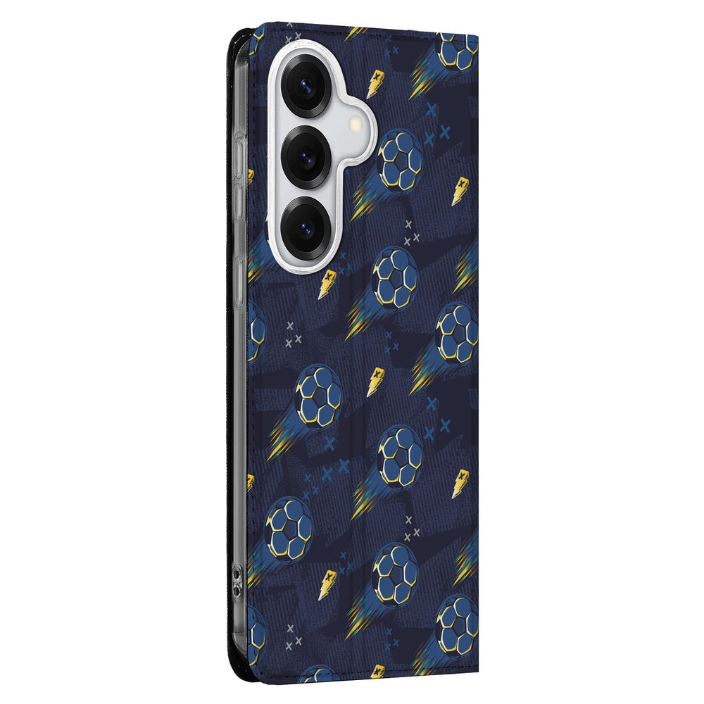 Samsung Galaxy S26 Bookcase Hoesje Voetbal sportief design zijaanzicht.