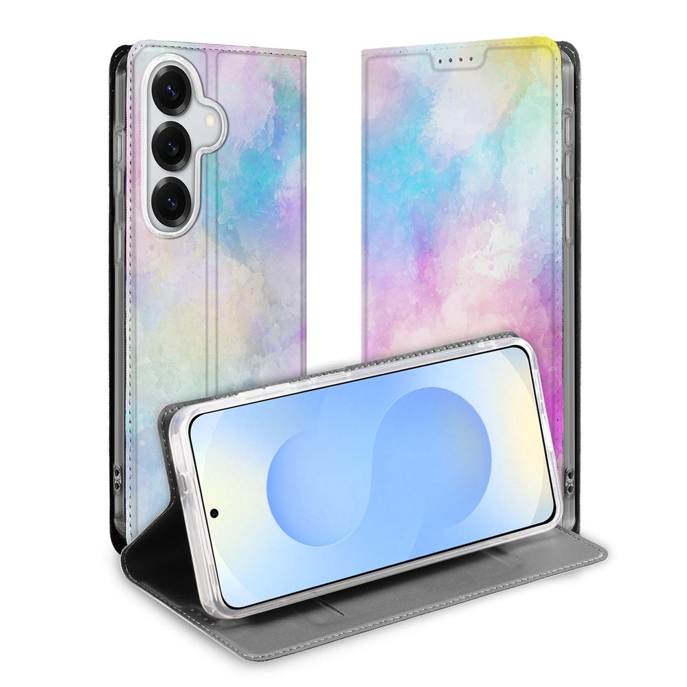 Samsung Galaxy S26 Book Case Watercolor Light book case watercolor print vooraanzicht.