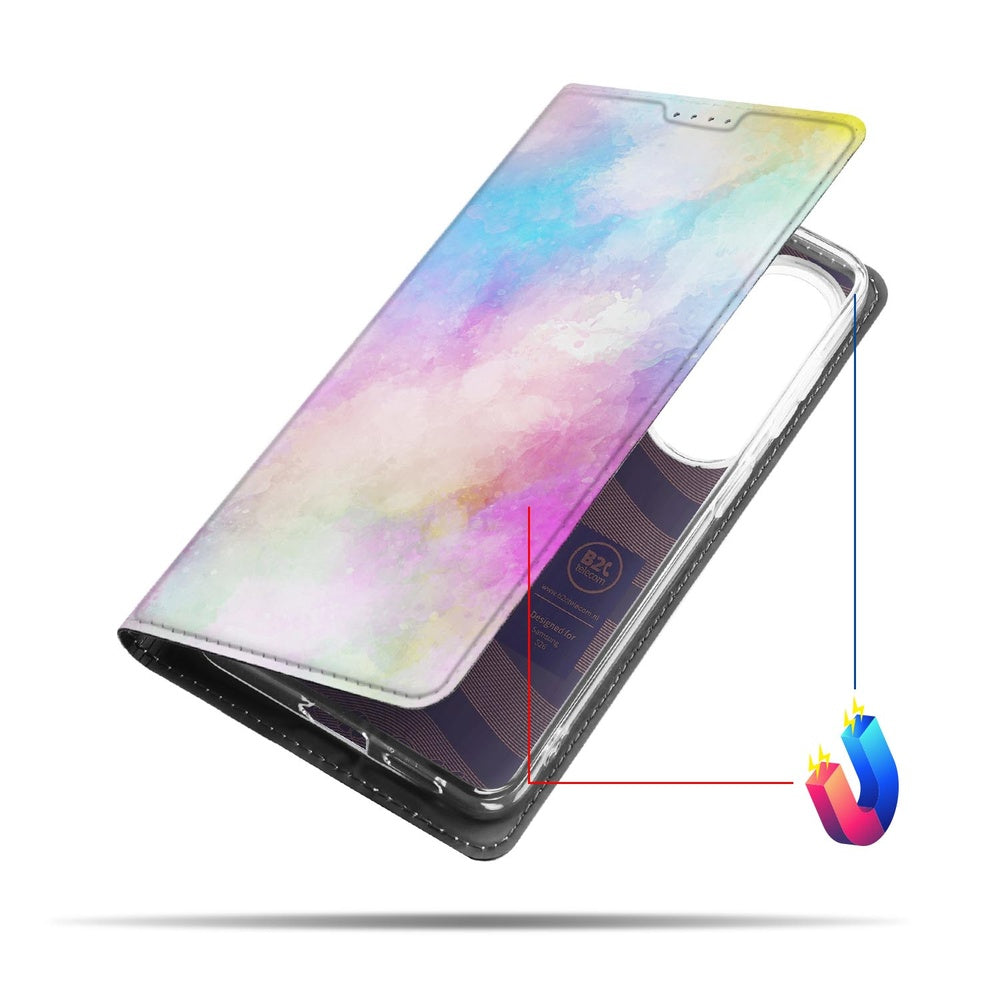Samsung Galaxy S26 Book Case Watercolor Light, Book Case, Watercolor Light, Vooraanzicht.