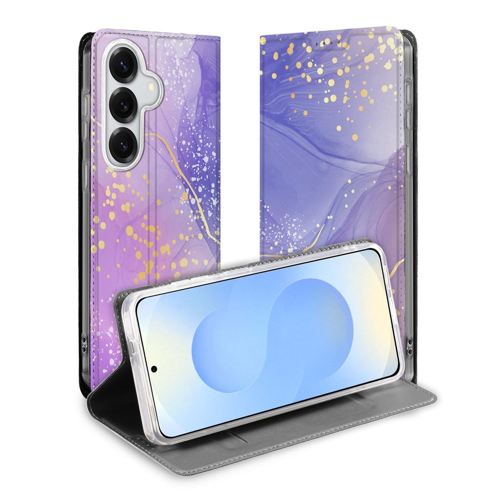 Samsung Galaxy S26 Bookcase Watercolor Paars Vooraanzicht.