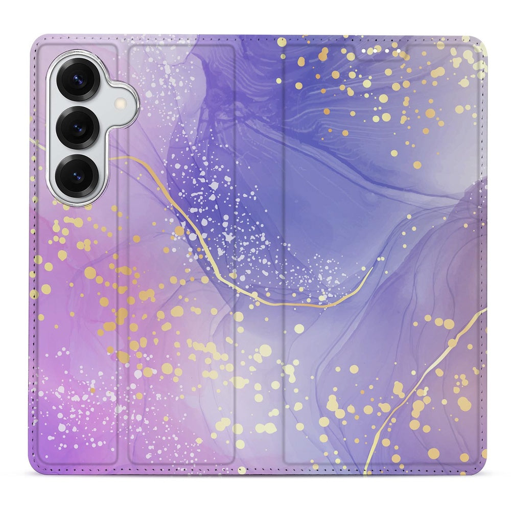Samsung Galaxy S26 Bookcase Watercolor Paars Vooraanzicht.