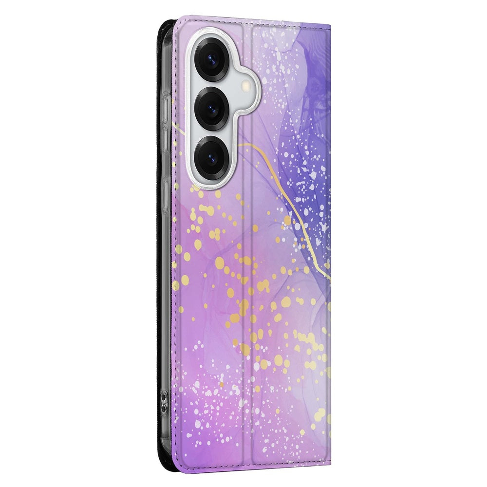 Samsung Galaxy S26 Bookcase Watercolor Paars Vooraanzicht.