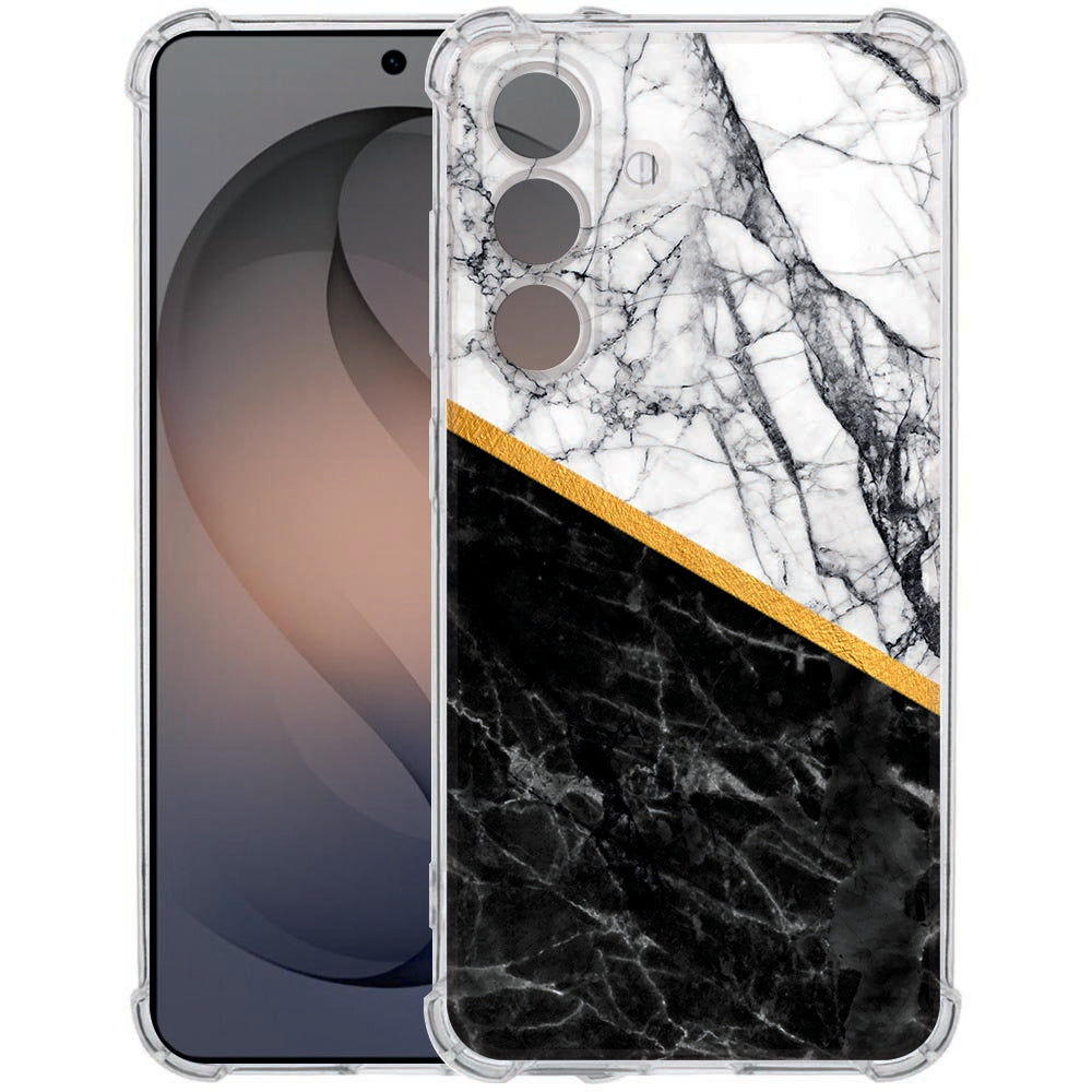 Backcover Hoesje Samsung Galaxy S26 Marble White Black Schokbestendig