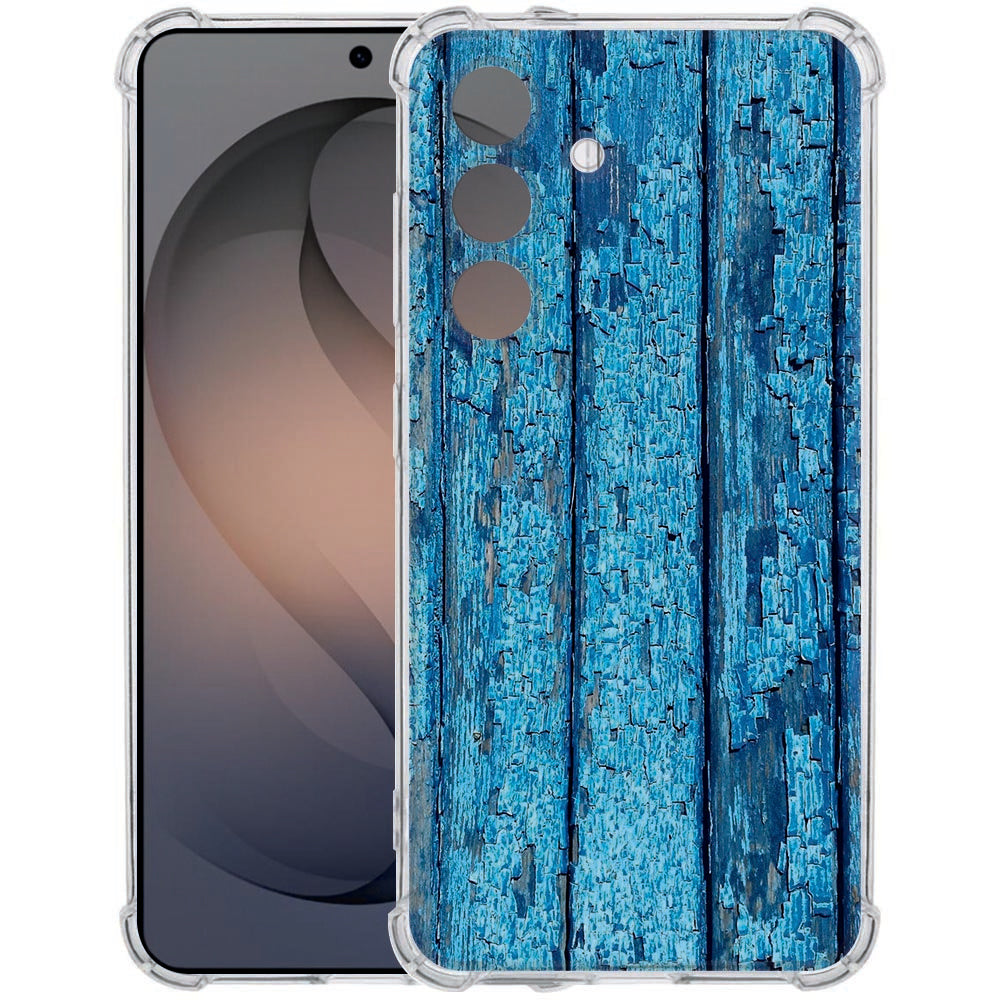 TPU Siliconen Hoesje Samsung Galaxy S26 Wood Blue Schokbestendig