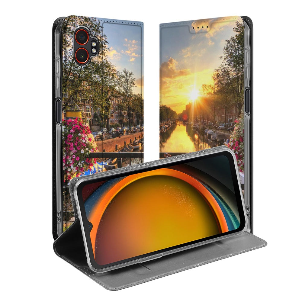 Samsung Galaxy Xcover 7 Pro Book Case Amsterdamse Grachten hoesje design Amsterdamse grachten aanzicht
