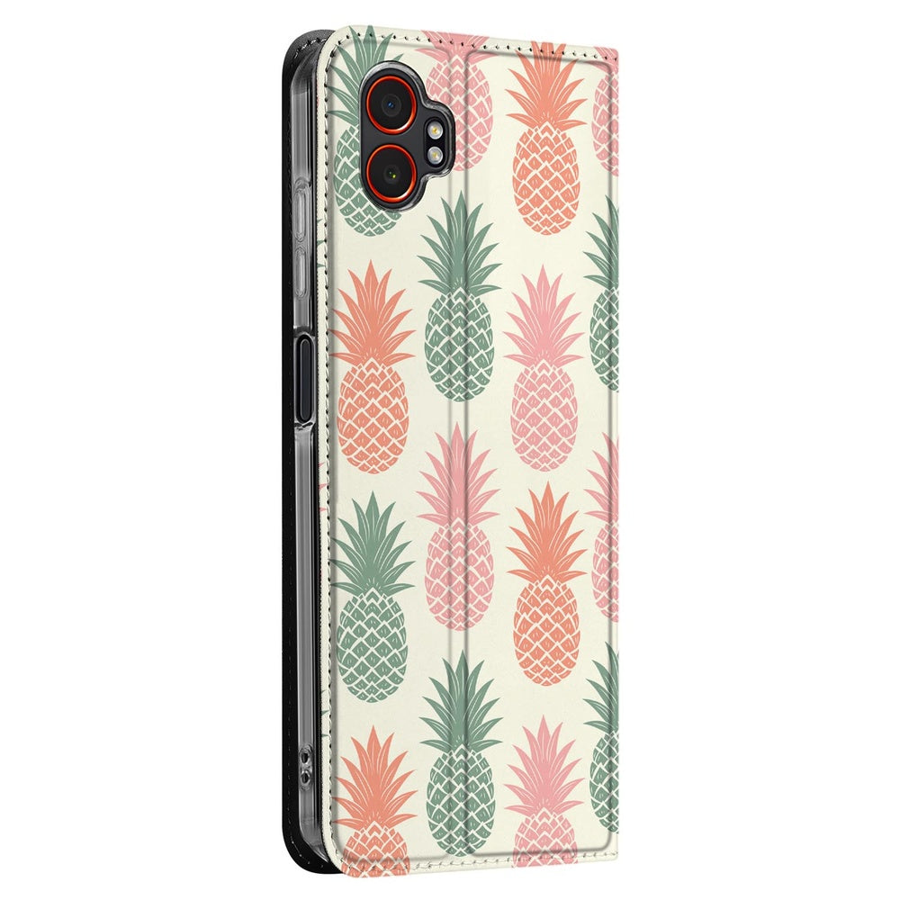 Samsung Xcover 7 Pro Book Cover Ananas ananas patroon zijaanzicht