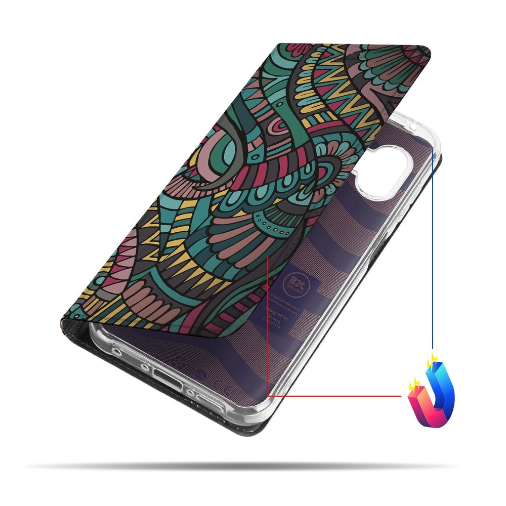 Samsung Galaxy Xcover 7 Pro Flip Style Cover Aztec flip hoes artistiek ontwerp voorkant