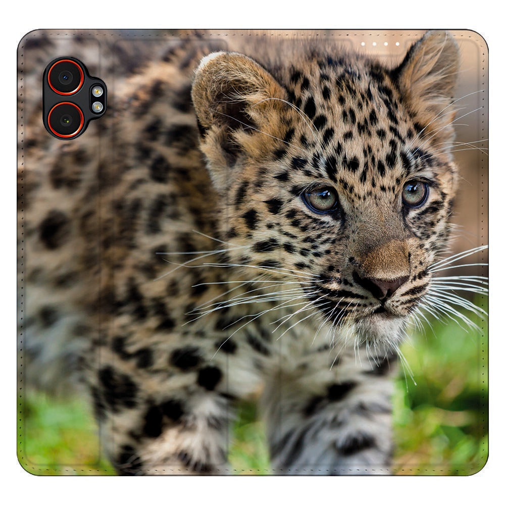 Samsung Galaxy Xcover 7 Pro Standcase Hoesje Baby Luipaard baby luipaard detailclose-up