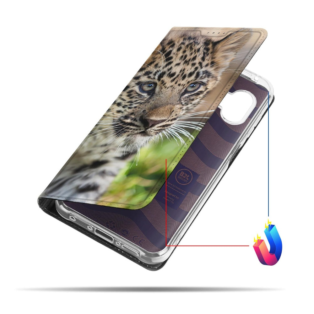 Samsung Galaxy Xcover 7 Pro Standcase Hoesje Baby Luipaard design baby luipaard aanzicht