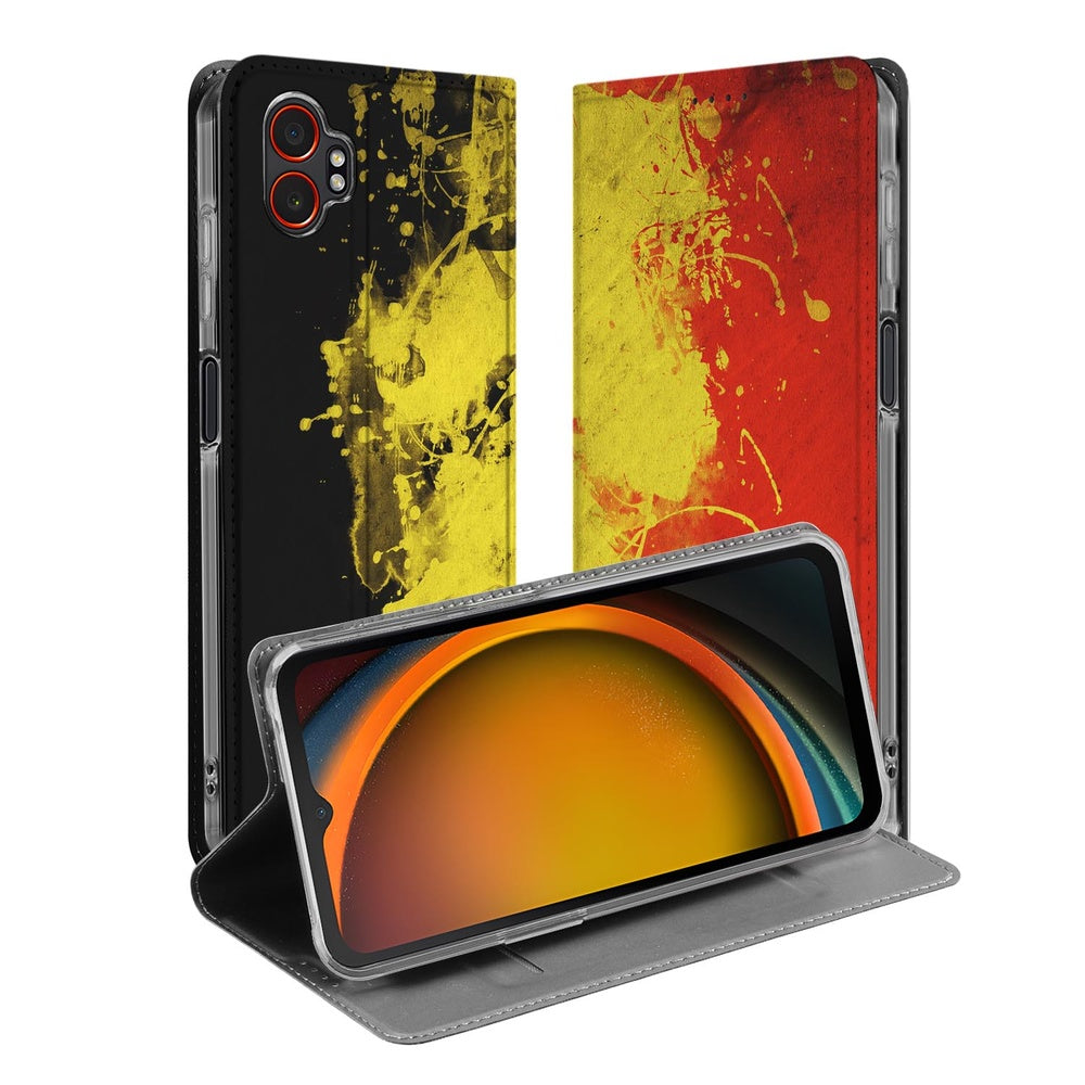 Samsung Galaxy Xcover 7 Pro Stand Case Hoesje Belgie design Belgisch vlag aanzicht