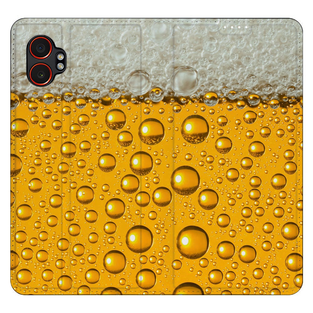 Samsung Galaxy Xcover 7 Pro Wallet Case Bier biertje druppels schuim