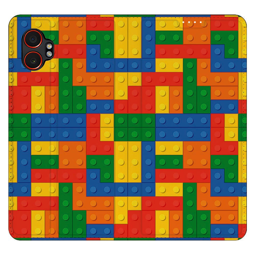 Samsung Galaxy Xcover 7 Pro Book Cover Blokken blokkenmotief bovenaanzicht