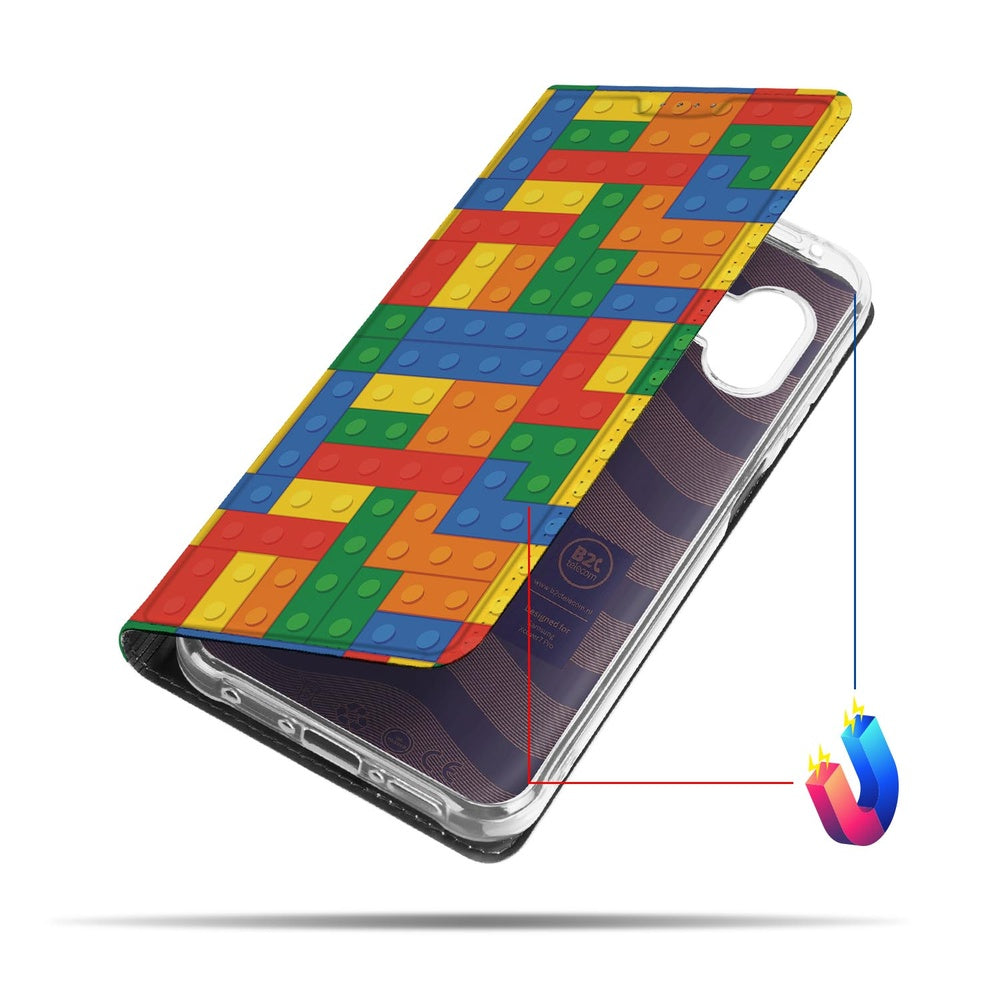 Samsung Galaxy Xcover 7 Pro Book Cover Blokken blokkenmotief aanzicht
